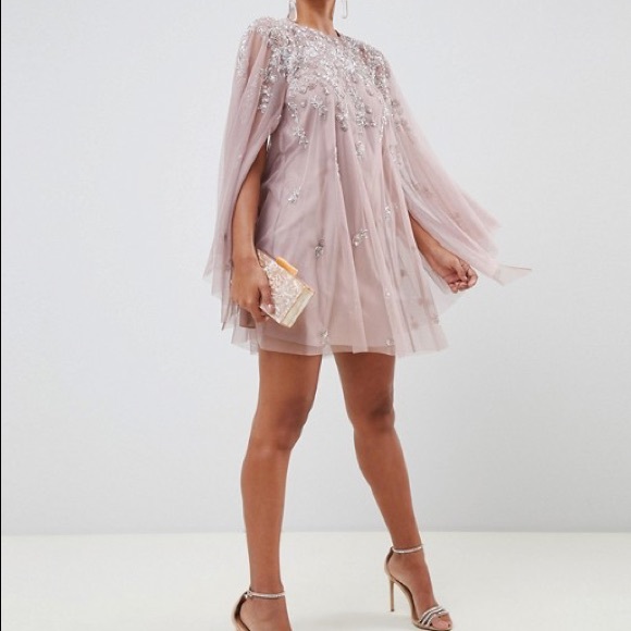 ASOS Dresses & Skirts - ASOS DESIGN mini dress w/ heavily embellished cape